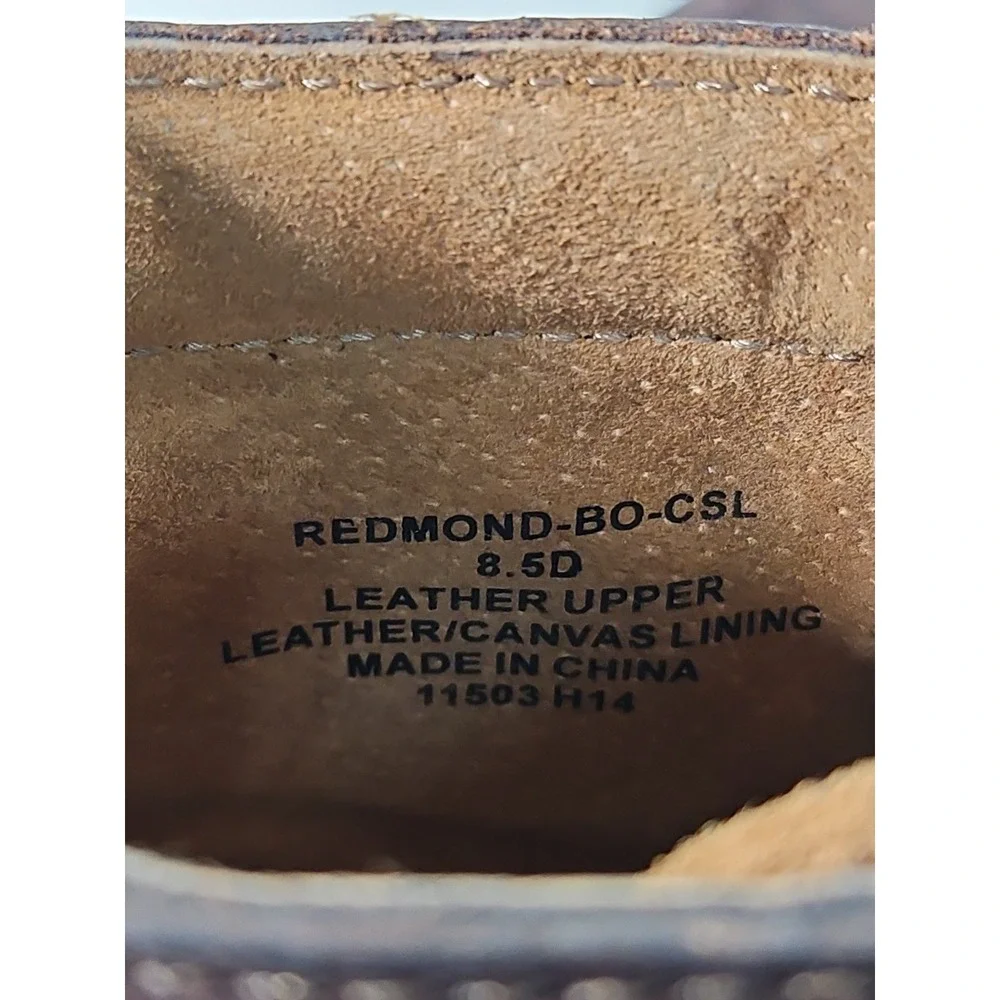 Polo Ralph Lauren Redmond Boots Men's Size 8.5 D Mahogany Leather Lace Up Buckle
